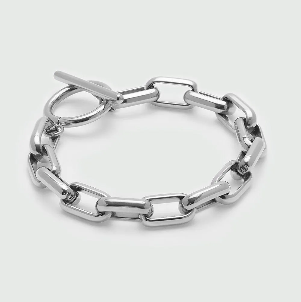 Orelia LUXE Rectangle Link T-Bar armbånd sølv