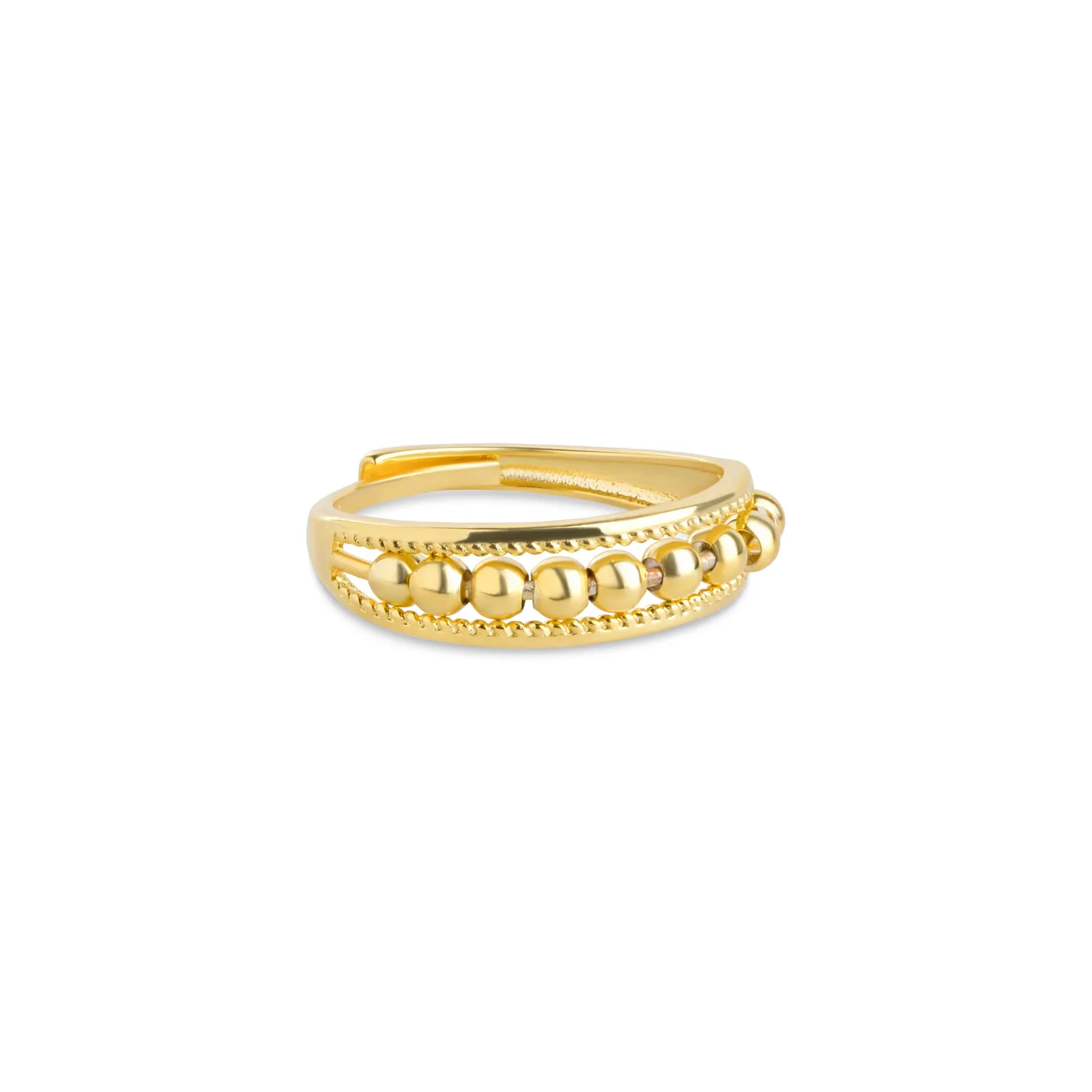 TIMI OF SWEDEN Maggie struktur ring justerbar guld