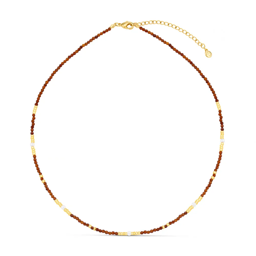 Orelia Fine Sunset Bead & Pearl halskæde guld