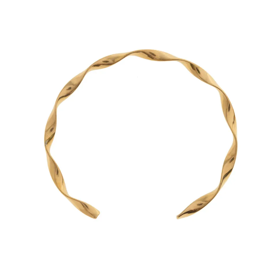 TIMI OF SWEDEN Juni twisted bangle armbånd guld