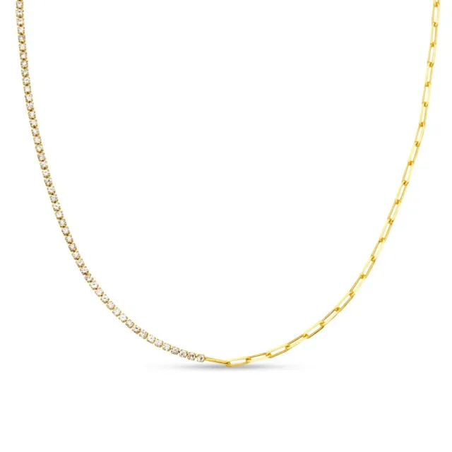 Orelia Asymmetric Crystal Chain halskæde guld