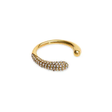 TIMI OF SWEDEN Tolouse Open Crystal Ring ring guld justerbar