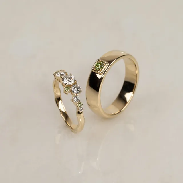 Sisi Copenhagen Organic Cluster diamantring 0,75 ct str 54