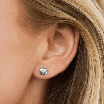 TIMI OF SWEDEN Ane stud øreringe musling 7 mm vandtætte