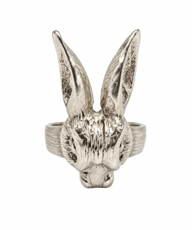 Wos Rabbit ring sølv 925 kanin justerbar