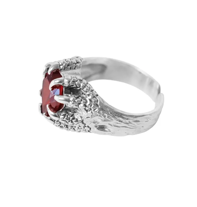 Wos Agnes ring 925 sølv rødt hjerte