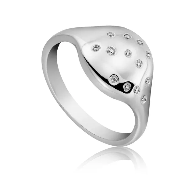 Bykjaergaard Classic ring sølv zirkonia str. 49-61