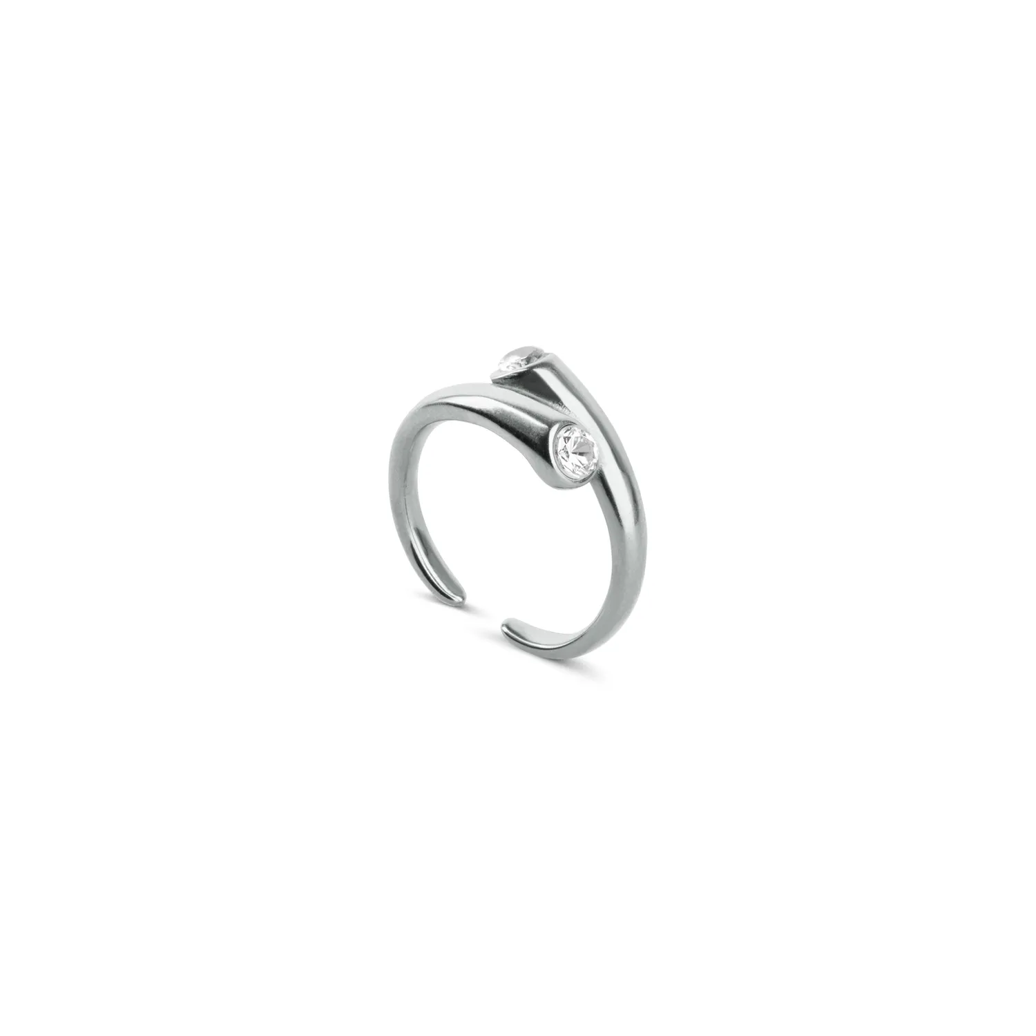 TIMI OF SWEDEN Tomine krystal kram ring guld stål