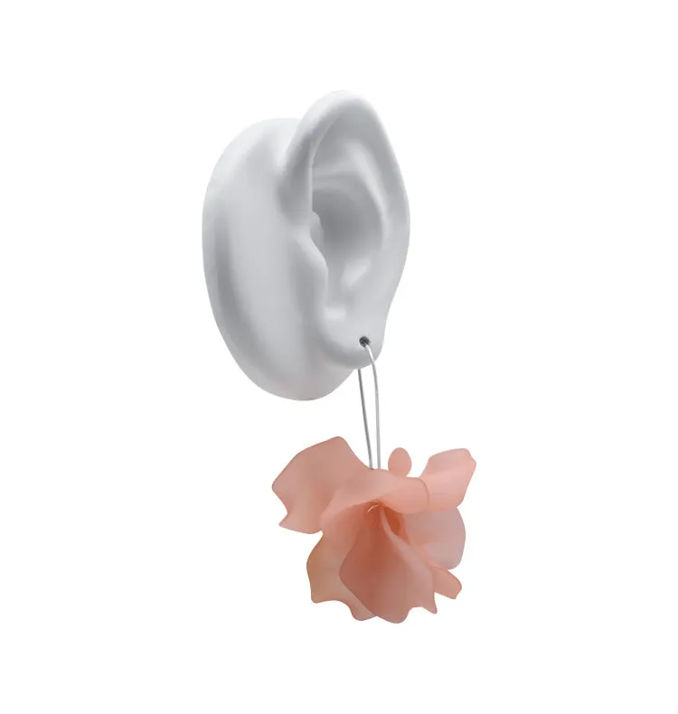 Wos Petal øreringe pink blad 6 cm