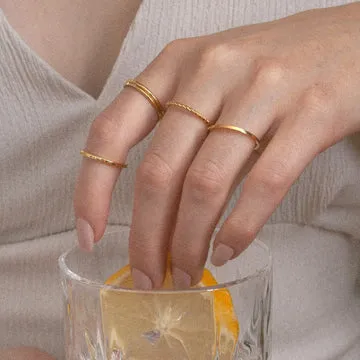 TIMI OF SWEDEN Ring Set ringe guld rustfrit stål str. 17-18