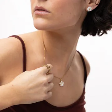 TIMI OF SWEDEN Ruta flower justerbar ring guld 12 mm