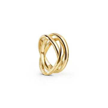 TIMI OF SWEDEN Alvy ring twist 18 mm guld vandtæt