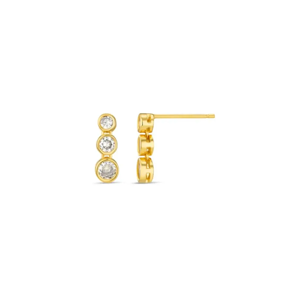Orelia LUXE Mini Tennis drop øreringe guld krystal