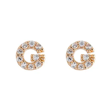 TIMI OF SWEDEN Crystal Letter stud u00f8reringe forgyldt krystal