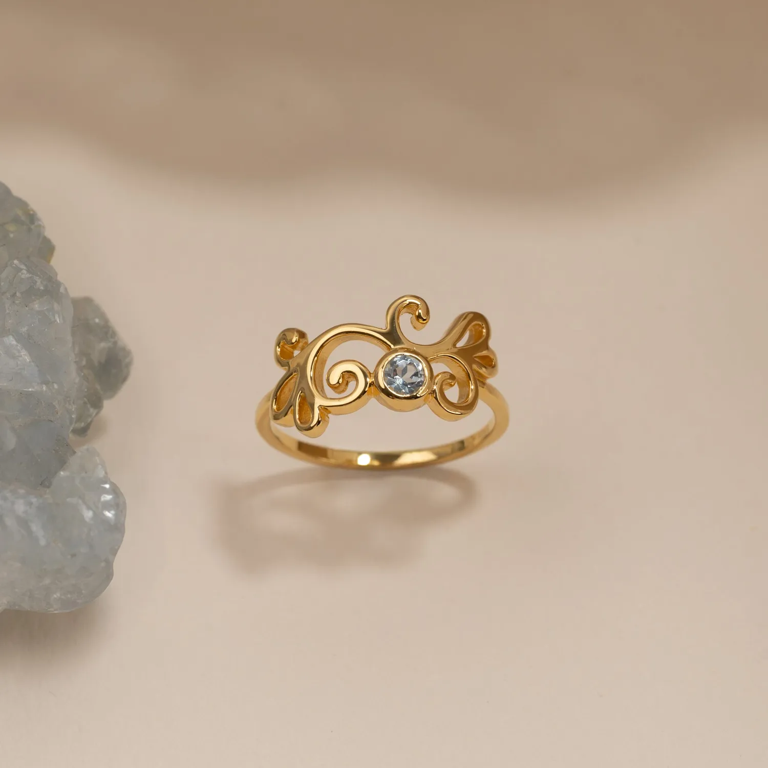 Sisi Copenhagen Solea Blue Topaz ring blå topas