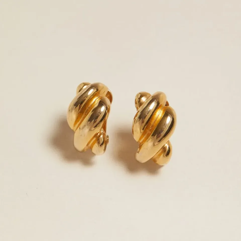Orelia Vintage Sculptural clip-on øreringe guld