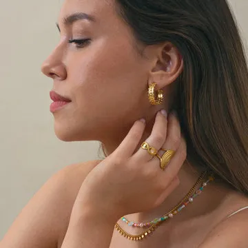 TIMI OF SWEDEN Rumi hoops øreringe 18k guld 21 mm