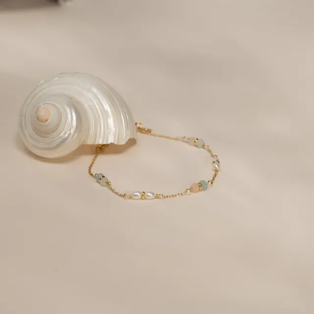 Sisi Copenhagen Adira Morganite Pearl armbånd forgyldt perle