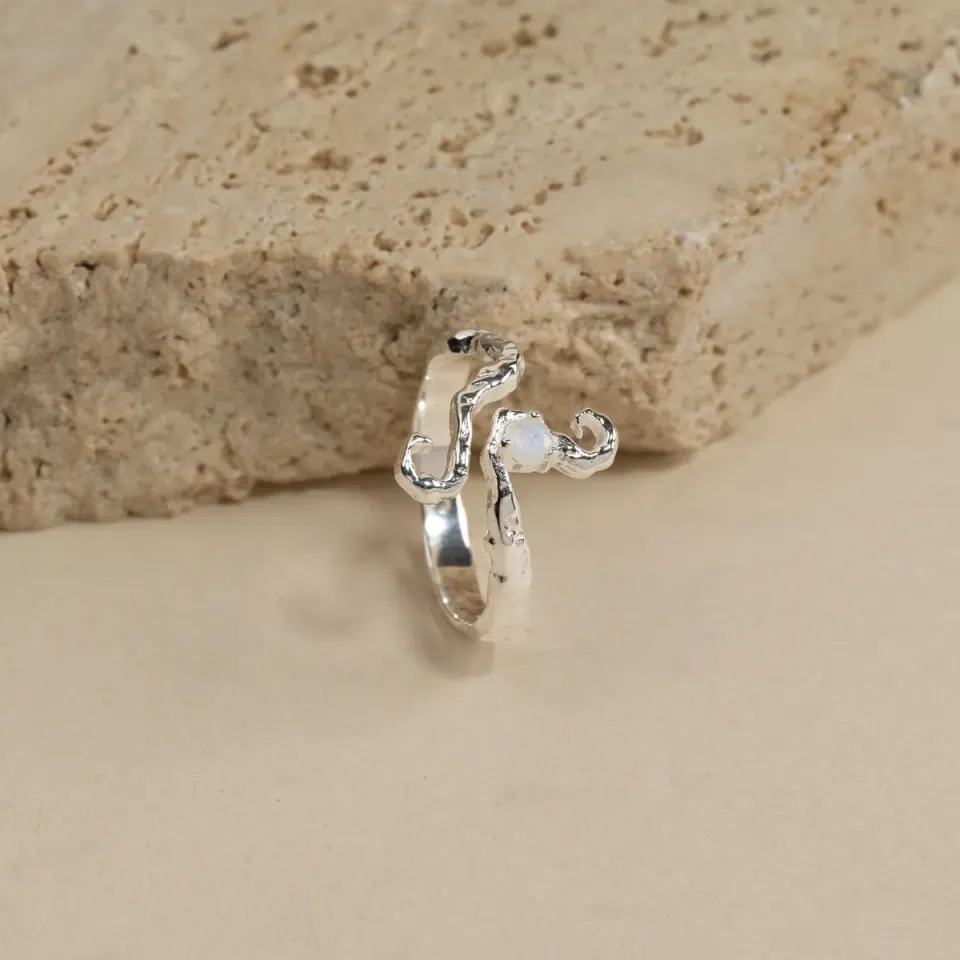 Sisi Copenhagen Aurelia Moonstone ring månesten sølv