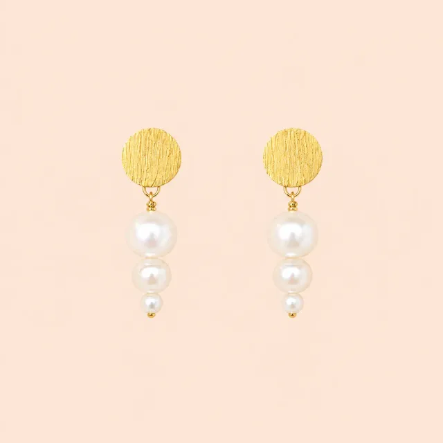 Lulo Jewelry Bubble Sticks øreringe guld perle