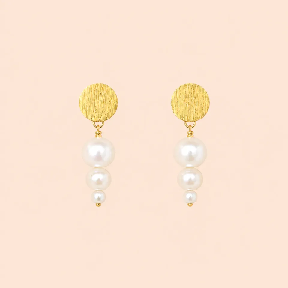 Lulo Jewelry Bubble Sticks øreringe guld perle