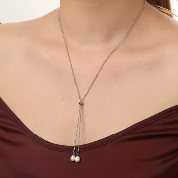 TIMI OF SWEDEN Barbro lariat halskæde ferskvandsperle 60 cm