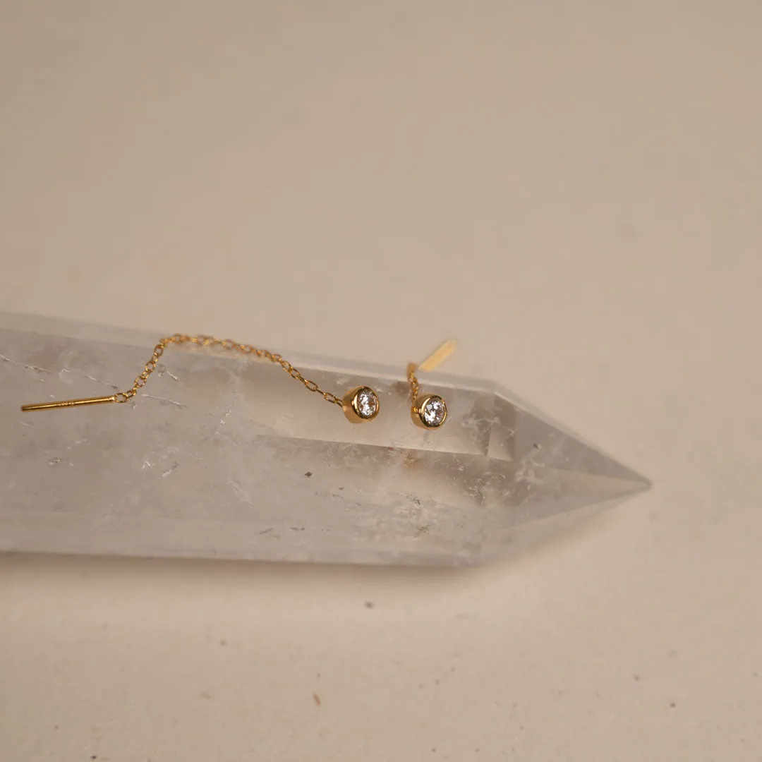 Sisi Copenhagen Amanda Crystal Golden øreringe forgyldt par zirkon