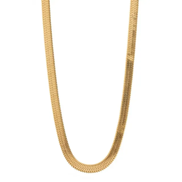 TIMI OF SWEDEN Snake Flat halskæde rustfrit stål 42 cm vandtæt