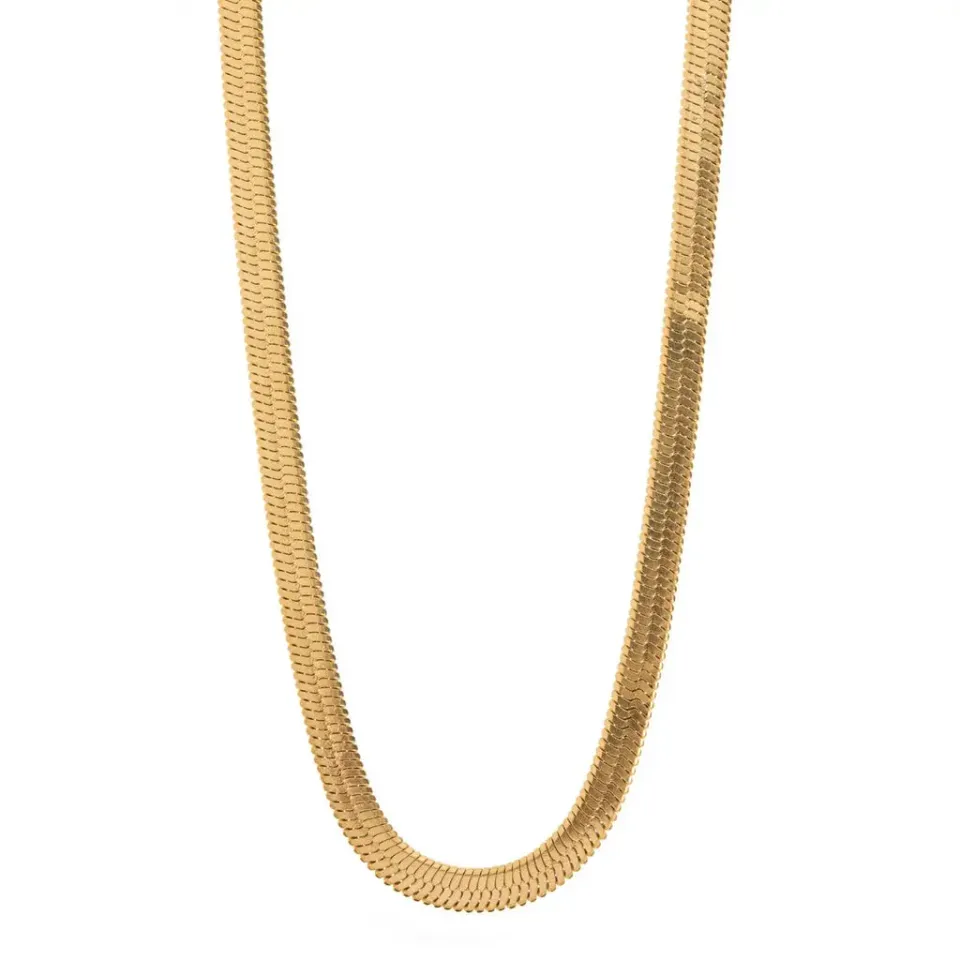 TIMI OF SWEDEN Snake Flat halskæde rustfrit stål 42 cm vandtæt