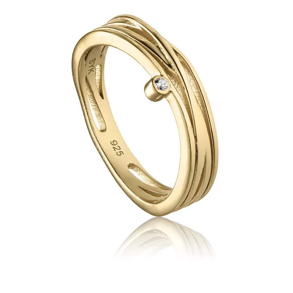 Bykjaergaard Glory ring zirkonia forgyldt str. 54