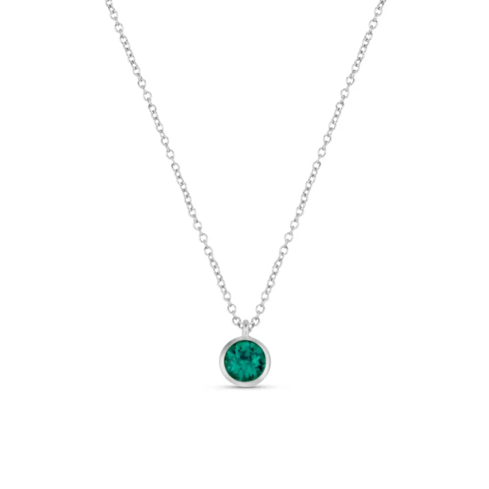 Orelia Emerald Necklace Made With Swarovski Crystals halskæde sølv