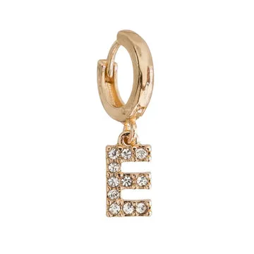 TIMI OF SWEDEN Crystal Letter hoop ørering forgyldt