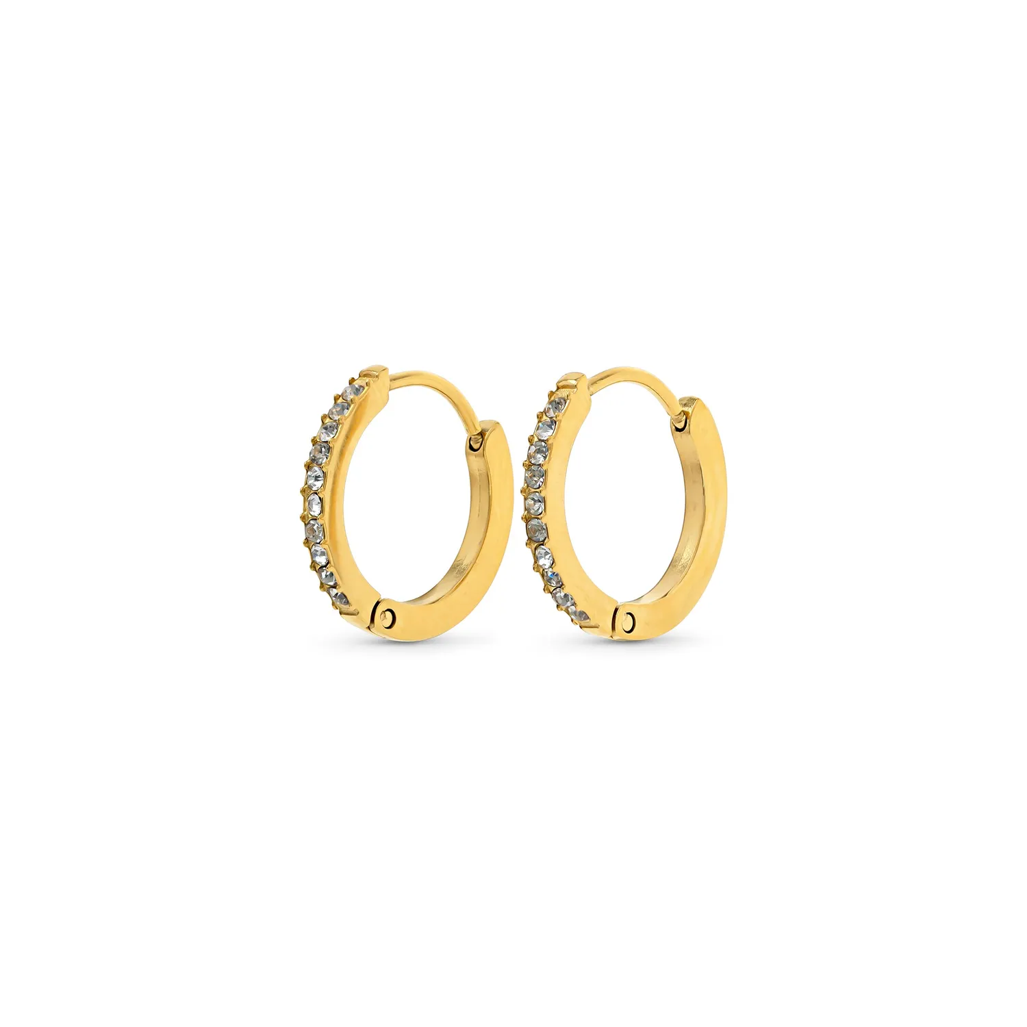 TIMI OF SWEDEN Nilea krystal hoop øreringe sølv 15 mm