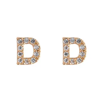 TIMI OF SWEDEN Crystal Letter stud u00f8reringe forgyldt krystal