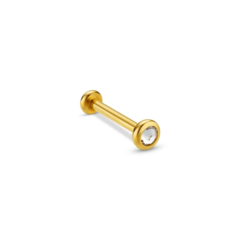Orelia Crystal Labret piercing guld Swarovski