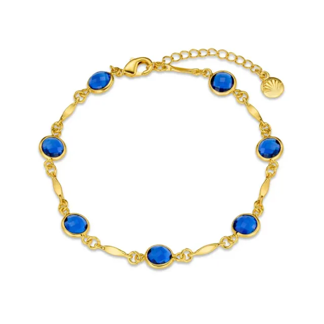 Orelia Blue Crystal armbånd guld med blå sten