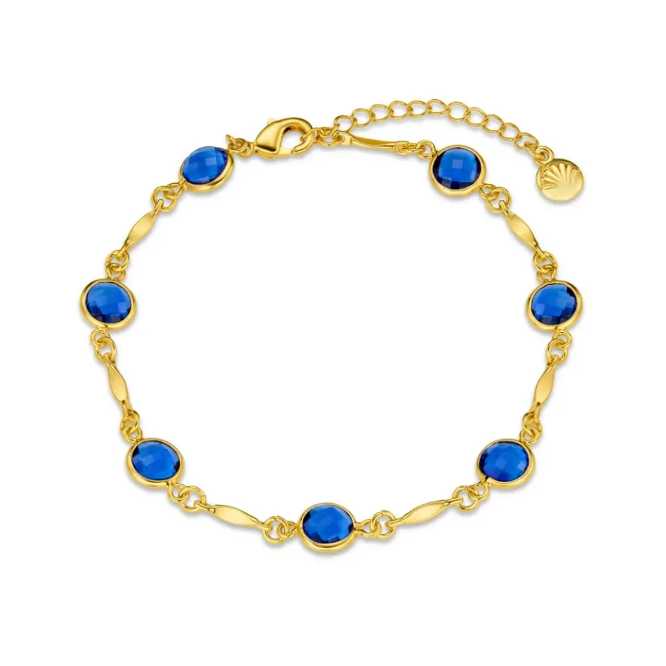 Orelia Blue Crystal armbånd guld med blå sten