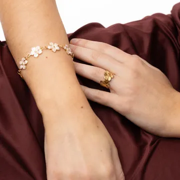 TIMI OF SWEDEN Ruta flower justerbar ring guld 12 mm