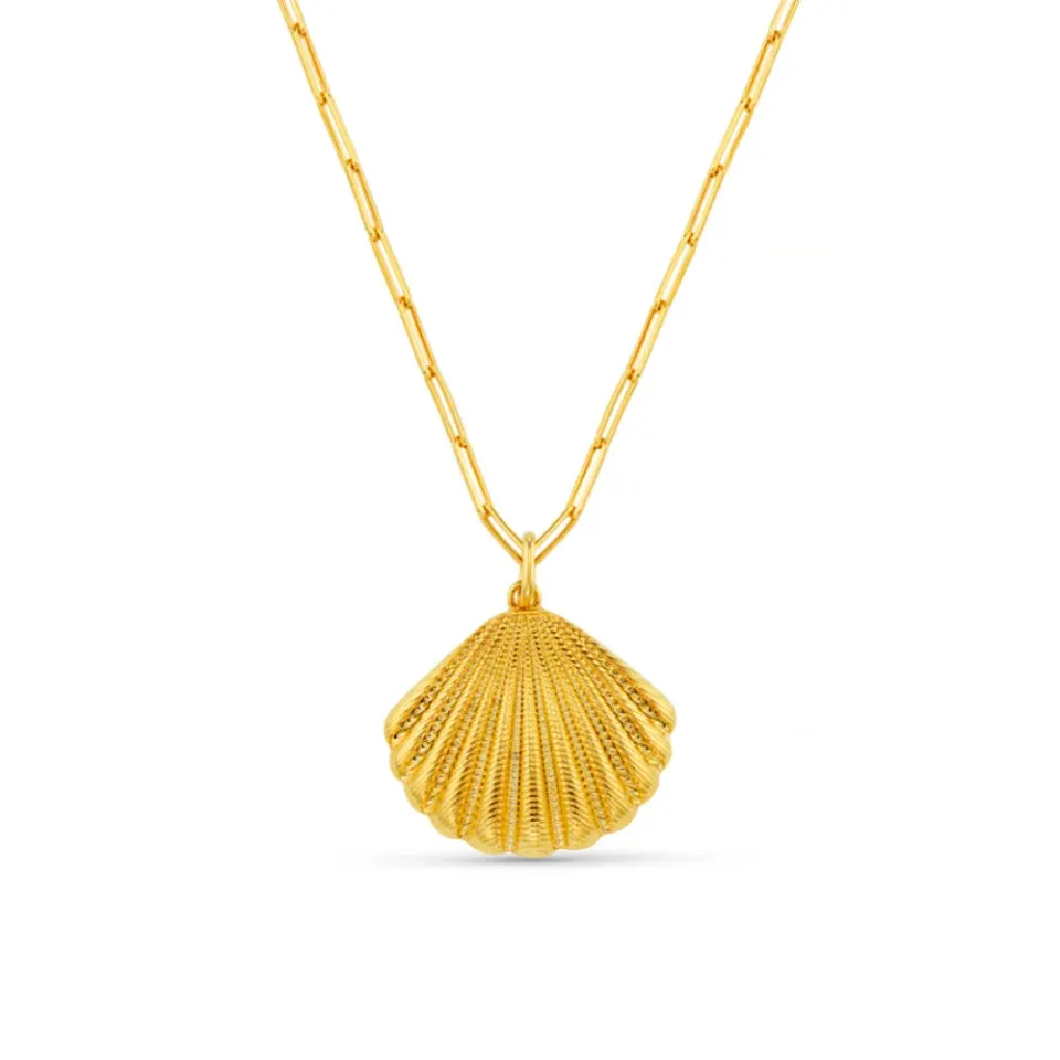 Orelia Statement Textured Shell halskæde guld
