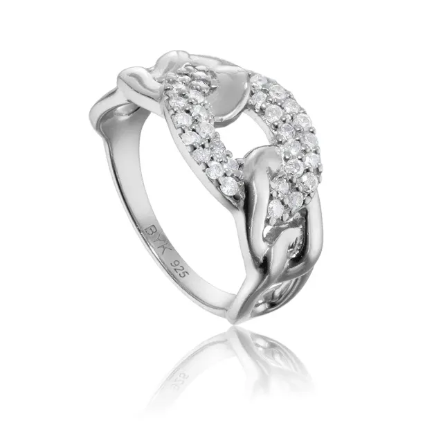 Bykjaergaard Infinity ring sølv med 30 diamanter 0,44 ct