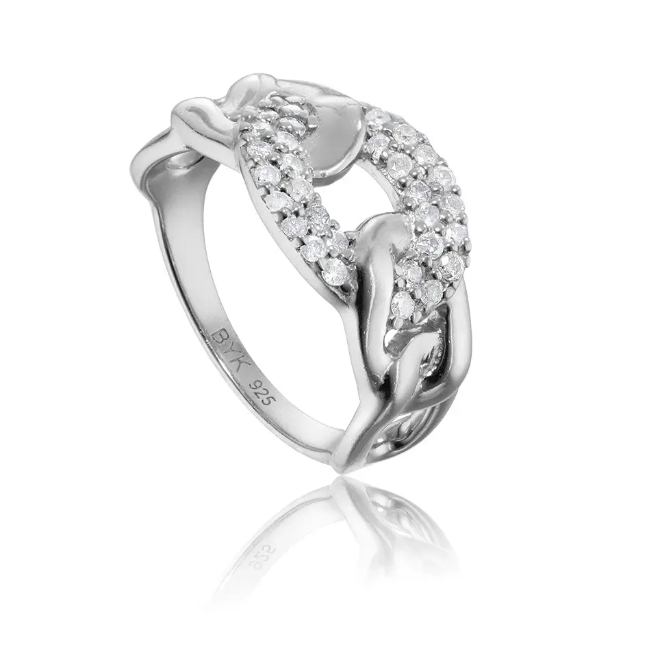 Bykjaergaard Infinity ring sølv med 30 diamanter 0,44 ct