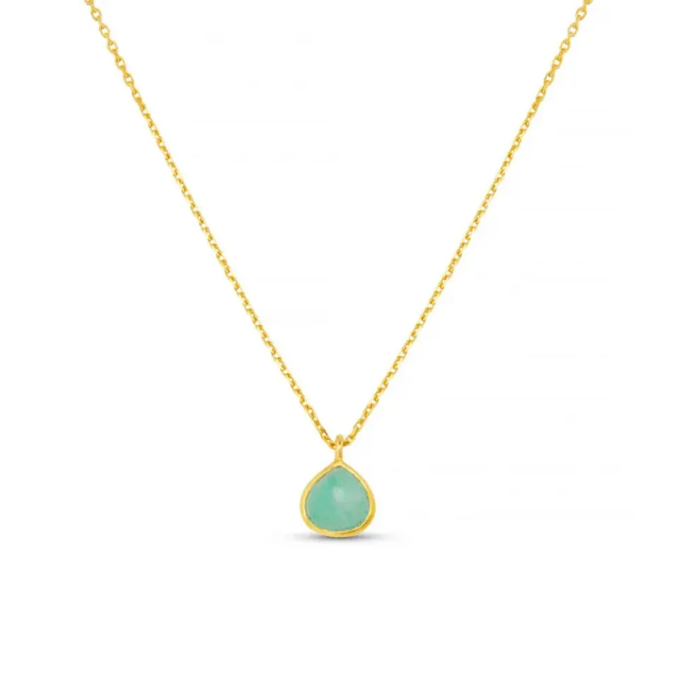 Orelia LUXE Semi-Precious Amazonite halskæde forgyldt