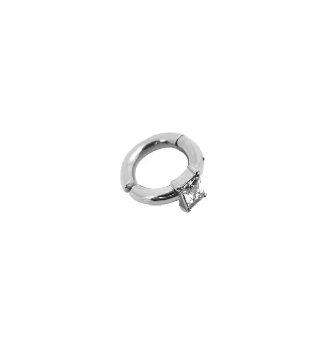 Wos Up Diamond earcuff sølv enkelt med kæde