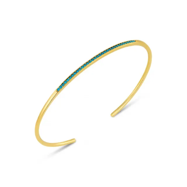 Orelia Fine Turquoise Pavé bangle guld åben turkis