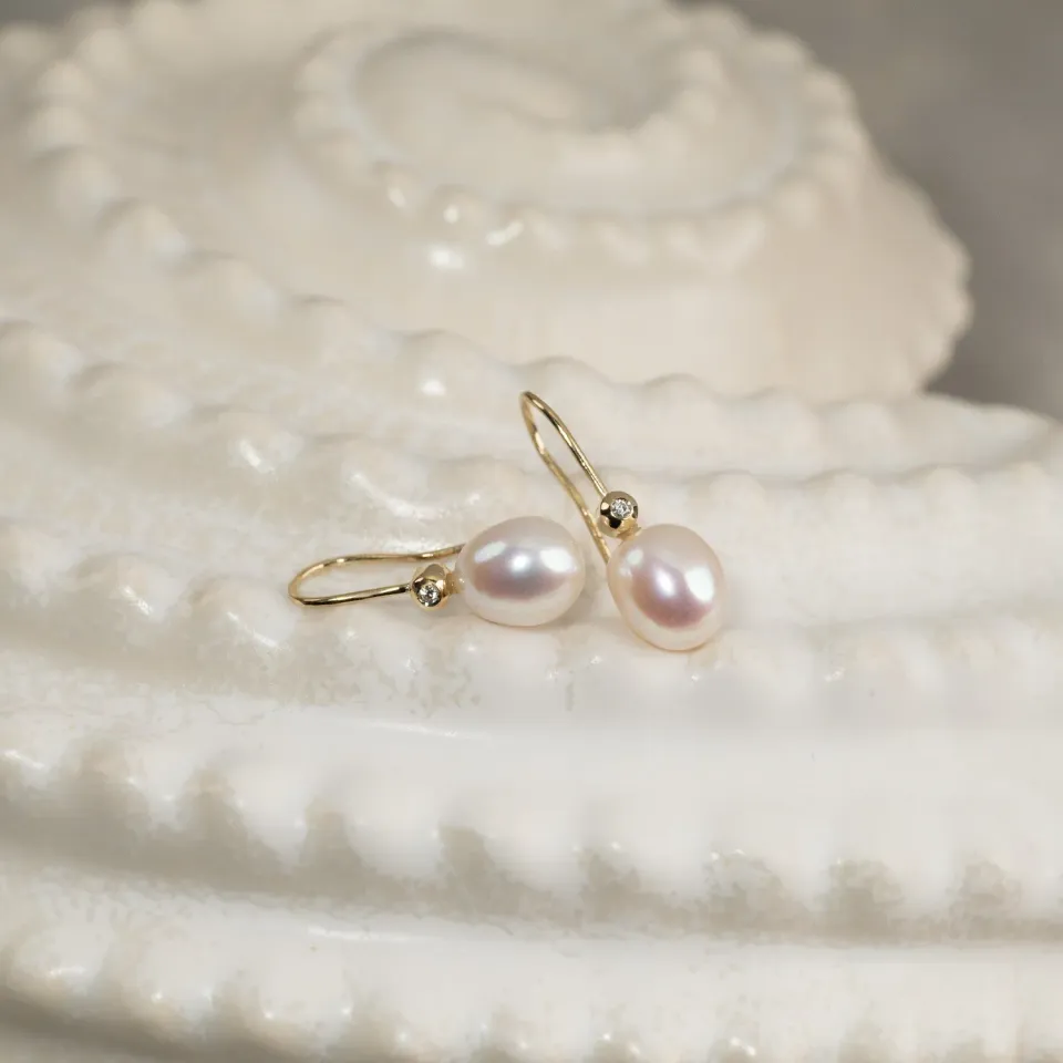 Sisi Copenhagen Eva Pearl ørekrog 9 kt guld perle