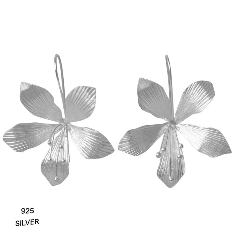 Wos Lilja øreringe sølv 5 cm blomster
