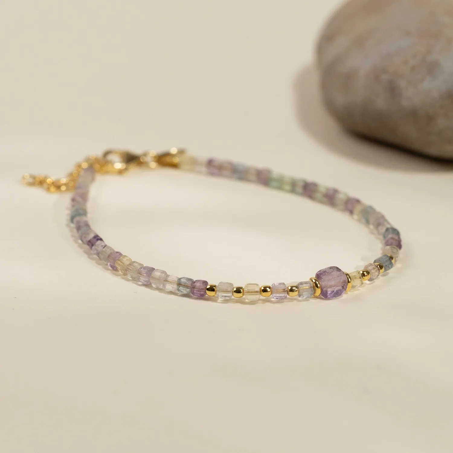 Sisi Copenhagen Violetta Flourite armbånd forgyldt
