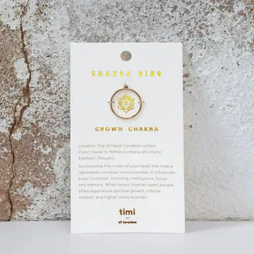 TIMI OF SWEDEN Chakra Crystal ring rustfrit stål