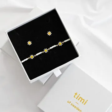 TIMI OF SWEDEN Daisy smykkesæt øreringe + armbånd