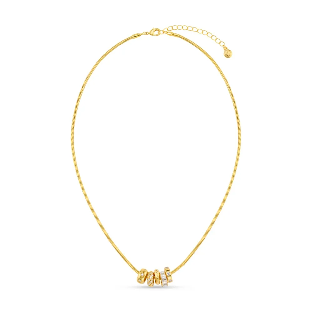 Orelia Mixed Crystal Thread halskæde guld med krystal